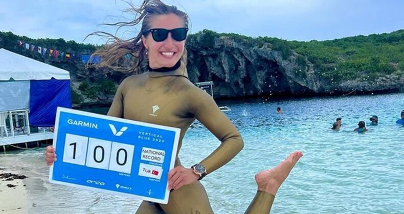 Tek nefesle 100 metreye daldı çıktı: Şahika Ercümen o anları NTV’ye anlattı