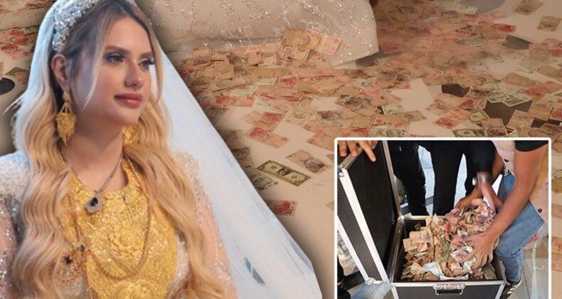 Aşiret düğününde geline 4 kilo altın takıldı